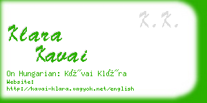 klara kavai business card